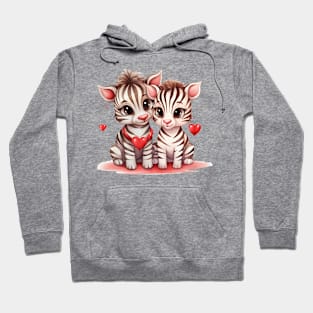 Valentine Zebra Couple Hoodie